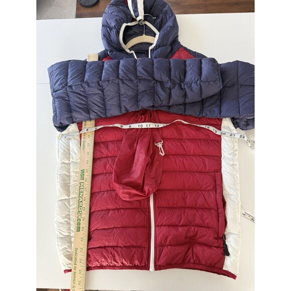 Scandinavian Explorer mens M packable Jacket Full Zip Puffer Red blue white down - Picture 10 of 15